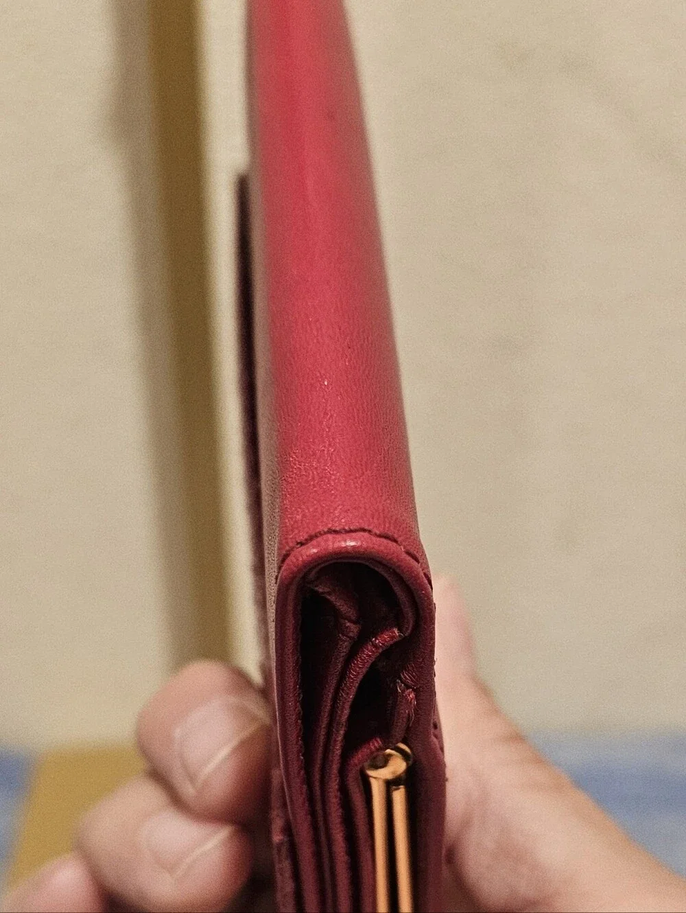 Christian Dior Red Snakeskin Flap W/Kiss Lock Wallet Vintage
